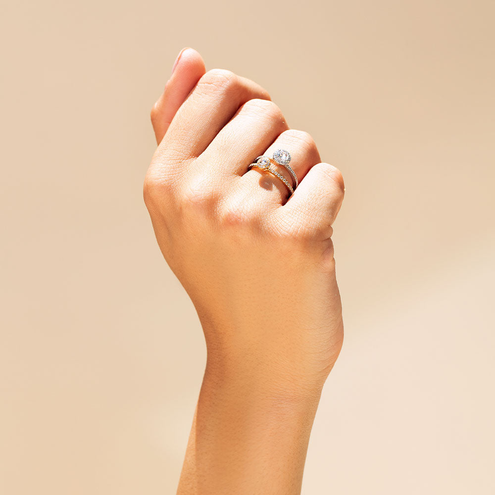 Image of 64facets rose cut diamond solitaire ring